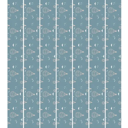 מדבקת קיר | בורדר כדורים פורחים כחול