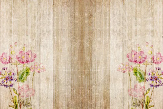 טפט מדבקה | עץ עם הדפס פרחוני