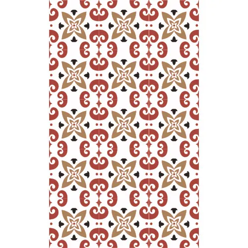 מדבקות אריחים | לבן ובורדו