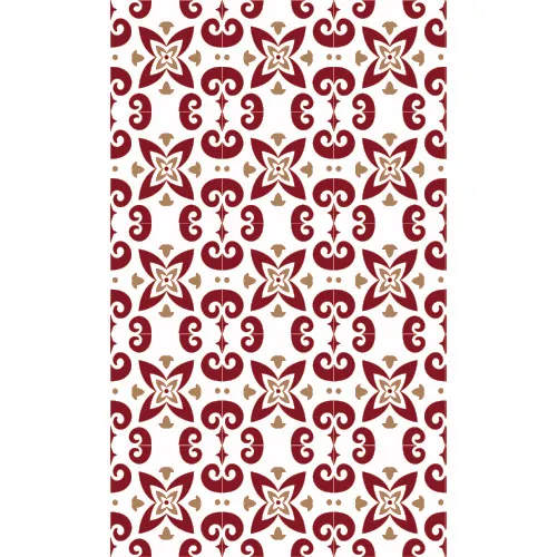 מדבקות אריחים | פרחים בורדו