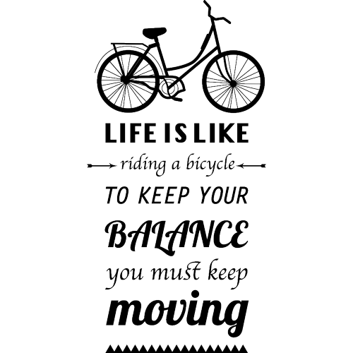 מדבקת קיר | החיים הם כמו לרכב על אופניים