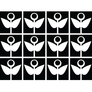 מדבקות אריחים לרצפה | גאומטרי שחור