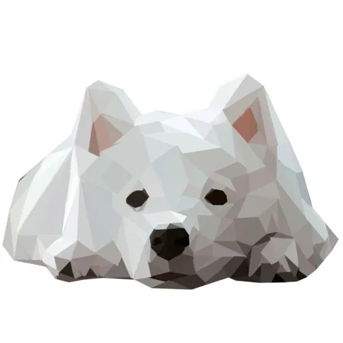 מדבקת קיר | כלבלב פוליגונלי