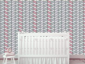 טפט לחדרי תינוקות | טפט מדבקה | פסטל זיגזג