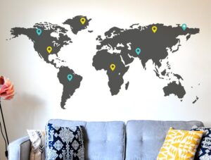 מדבקת קיר לסלון | סט מדבקות קיר | טיול גדול בעולם