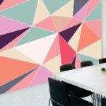 טפט מעוצב לבית | טפט מדבקה | משולשים בפסטל