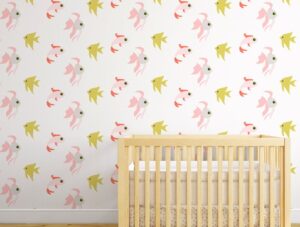 טפט חדרי תינוקות | טפט מדבקה | דגים ורודים