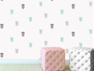 טפט לחדרי תינוקות | טפט מדבקה | שלושת הדובים