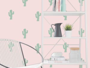 טפט מעוצב | טפט מדבקה | קקטוסים פסטליים