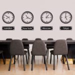 מדבקת קיר למשרדים | מדבקת קיר | שעונים מרחבי העולם