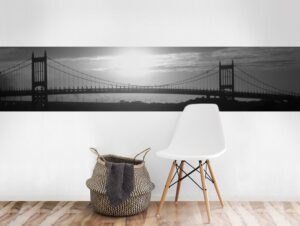 מדבקת קיר לסלון | מדבקת קיר | בורדר גשר סן פרנסיסקו שחור לבן