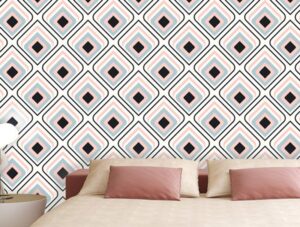 טפט לחדרי שינה | טפט מדבקה | וינטג' גאומטרי