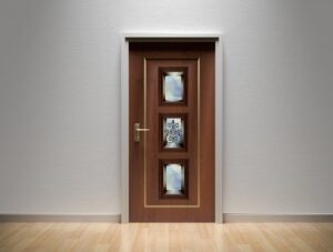 מדבקות קיר | מדבקות לדלת | מדבקת קישוט לדלת | נישת זכוכית כחולה