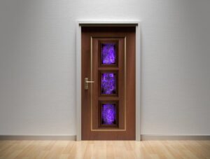 מדבקת קיר | מדבקות לדלת | מדבקת קישוט לדלת | נישת ויטראז' בסגול