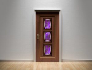 מדבקות קיר | מדבקות לדלת | מדבקת קישוט לדלת | נישת זכוכית ורוד