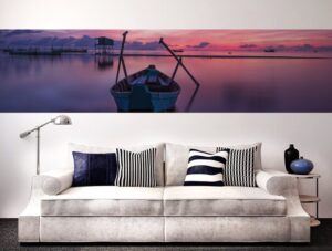 מדבקת קיר | שקיעה סגולה