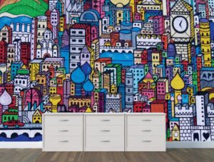 טפט מדבקה | עיר מאויירת