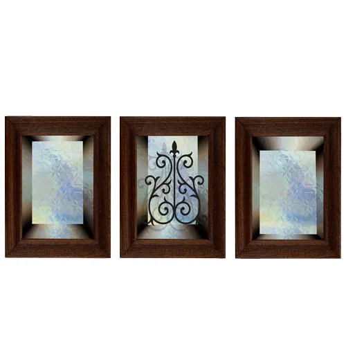 מדבקת קישוט לדלת | נישת זכוכית כחולה