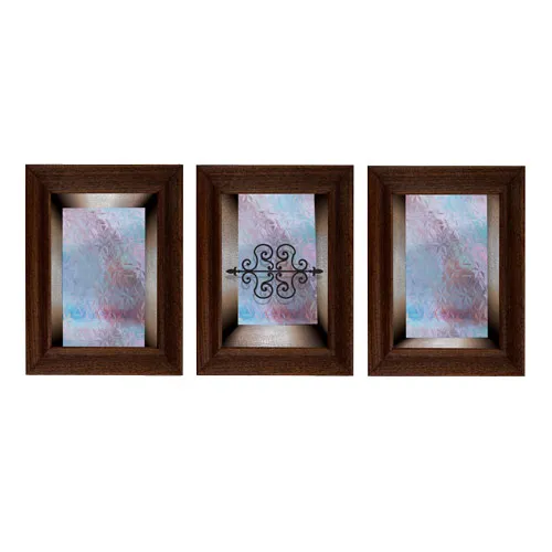 מדבקת קישוט לדלת | נישת זכוכית תכלת וסגול