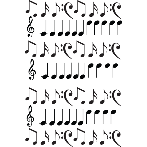 סט מדבקות קיר | תווים