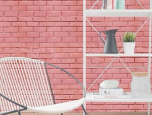 טפט בריקים ורוד אפרסק