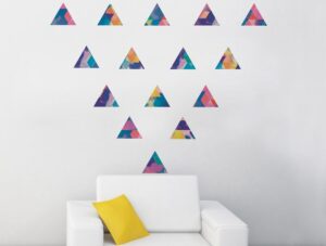 מדבקות קיר משולשים דקורטיביים