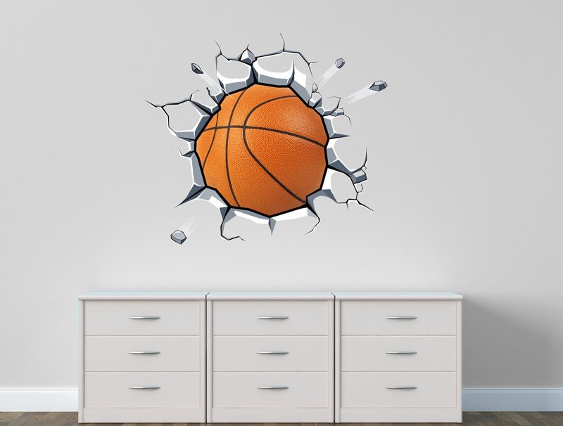 מדבקת קיר תלת מימד כדורסל