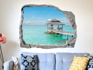 מדבקת קיר | מדבקת נוף ים האיים המלדיבים