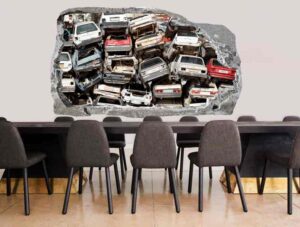 מדבקת קיר | מדבקת תלת מימד מכוניות