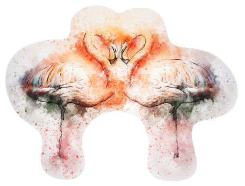 מדבקת קיר זוג פלמינגו מאוהבים