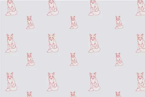 טפט שועלים ורוד לבן