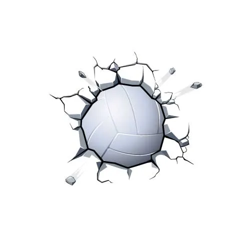 מדבקת תלת מימד כדור יד יוצא מקיר