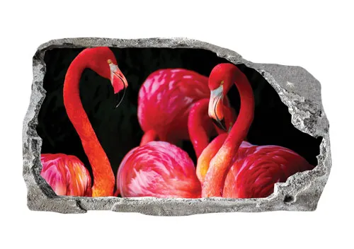 מדבקת פלמינגו תלת מימדית מהממת