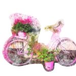 מדבקת אופניים פרחוניים