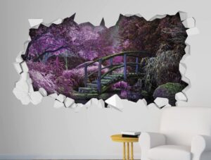 מדבקת תלת מיימד חור בקיר יער סגול