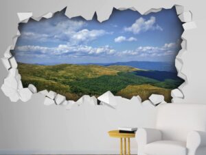 מדבקת תלת מימד גבעות ירוקות