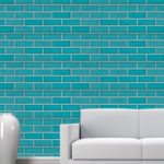 קיר לבנים טורקיז