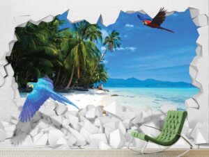 טפט תוכים מעופפים מתוך החור