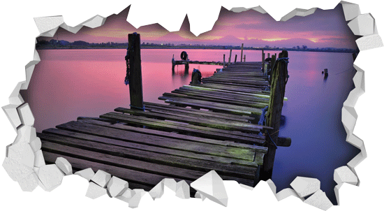 מדבקת תלת מימד חור אגם