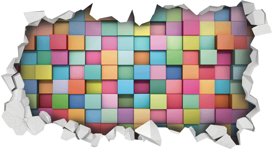 חור תלת מיימדי קוביות צבעוניות