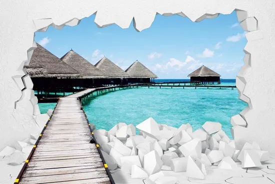 טפט גשר לתוך הסלון