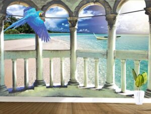 מרפסת עם נוף טרופי