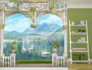 נוף של אגם ברבורים