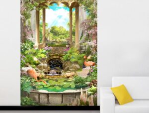 בריכת נוי עם פלמינגו