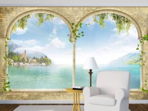 טפט חלונות גדולים עם נוף