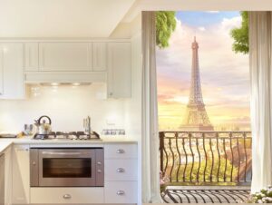 טפט מרפסת משקיפה על מגדל אייפל