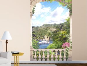 טפט מרפסת פרחונית