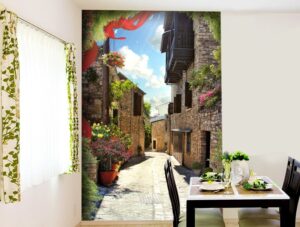 טפט רחוב עם פרחים