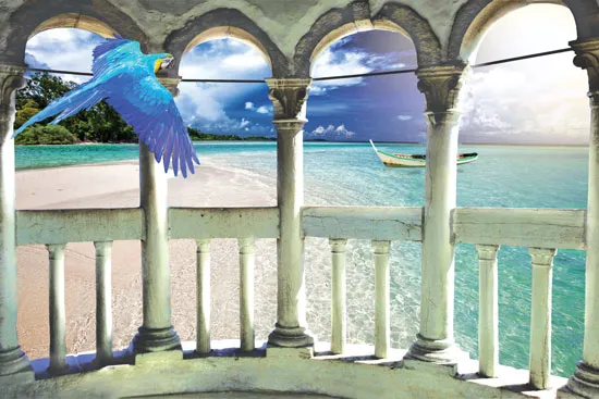 מרפסת עם נוף טרופי