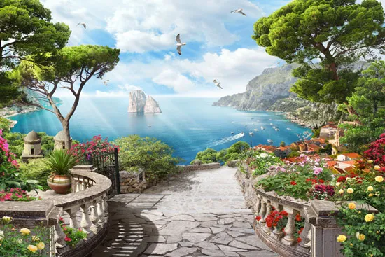 מדרגות מובילות לים | טפט